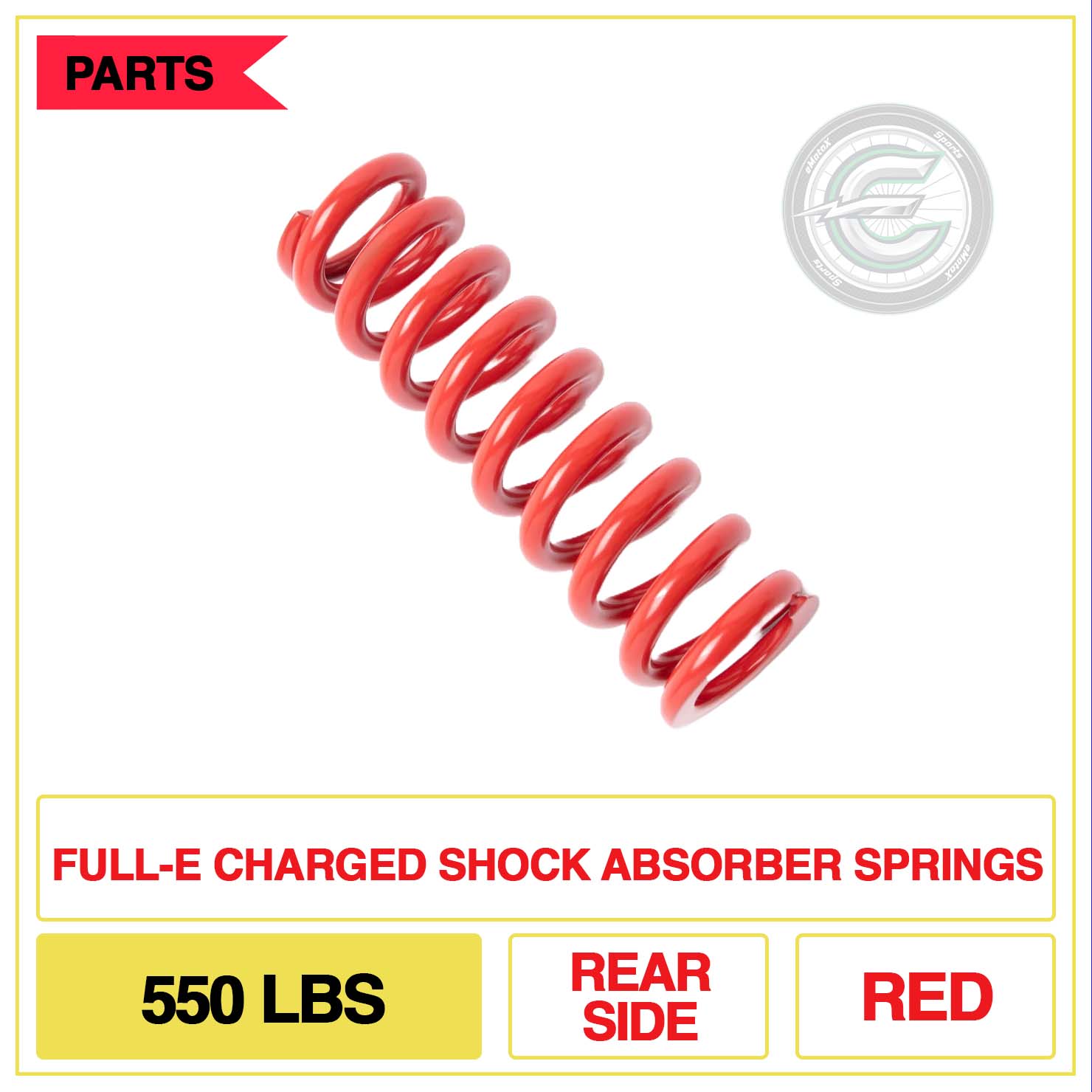 Full-E Charged Shock Absorber Springs 550lbs Rear Side Multi Colour Red | eMotoX Sports