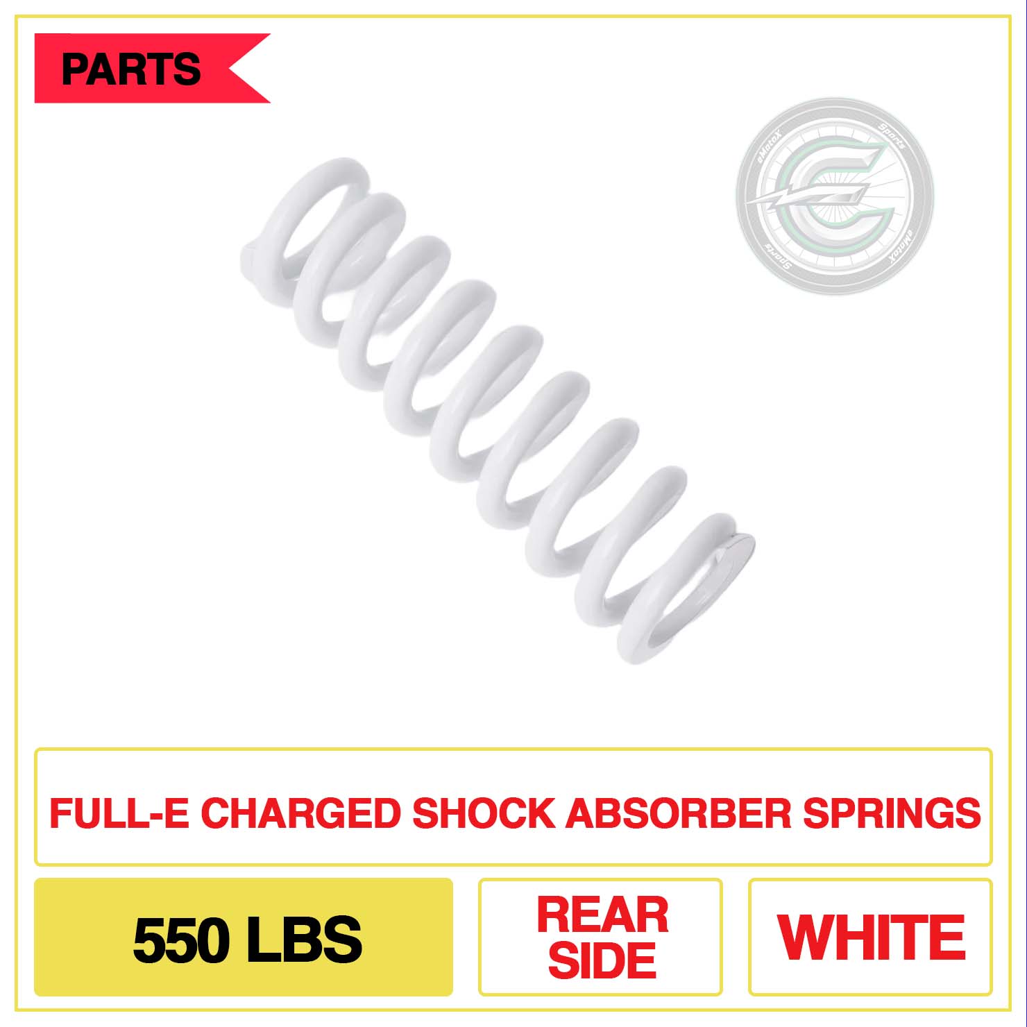 Full-E Charged Shock Absorber Springs 550lbs Rear Side Multi Colour White | eMotoX Sports