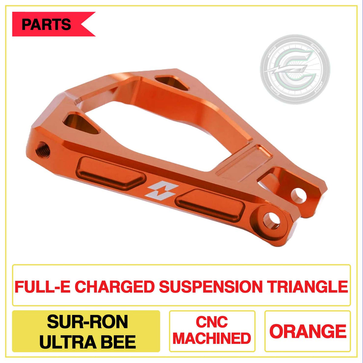 Full-E Charged Suspension Triangle Sur-Ron Ultra Bee CNC Machined Multi Colour Orange | eMotoX Sports