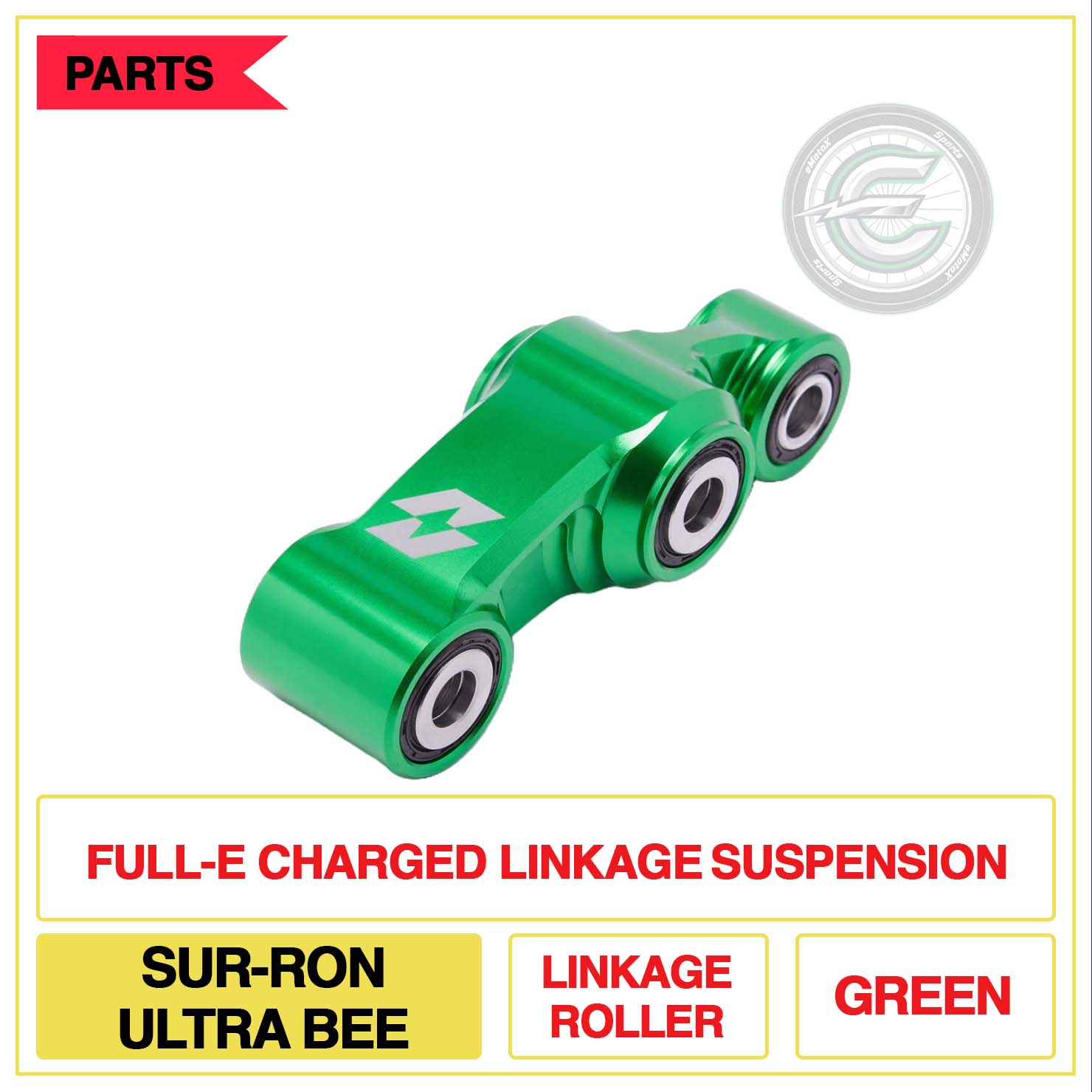Full-E Charged Linkage Suspension Sur-Ron Ultra Bee Linkage Roller Multi Colour Green | eMotoX Sports
