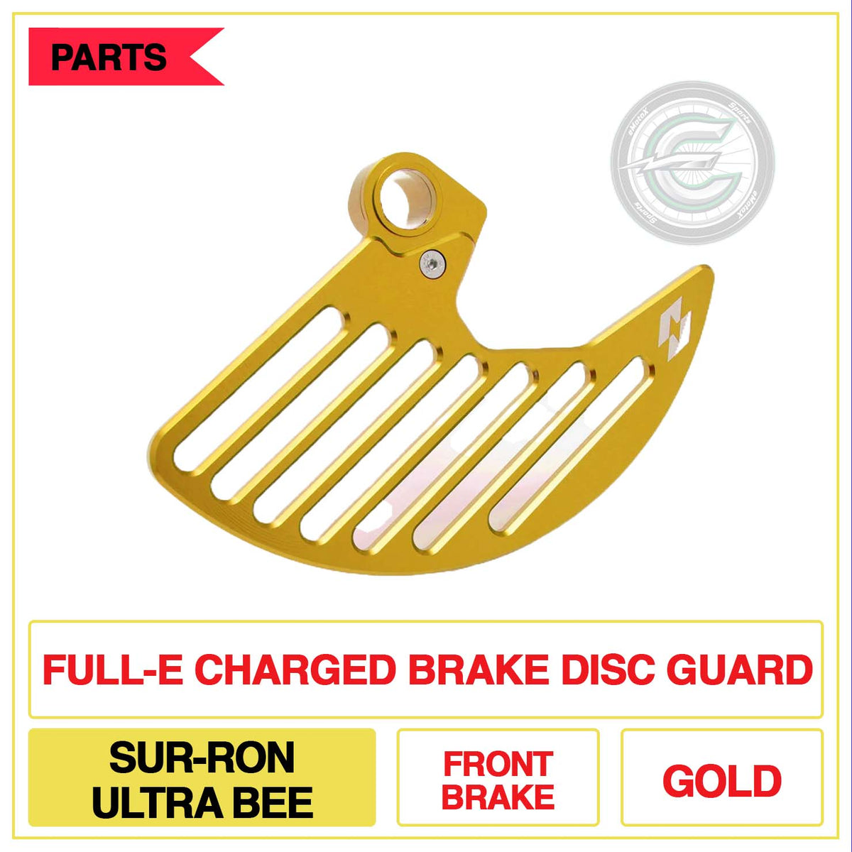 Full-E Charged Brake Disc Guard Sur-Ron Ultra Bee Front Brake Multi Colour Gold | eMotoX Sports