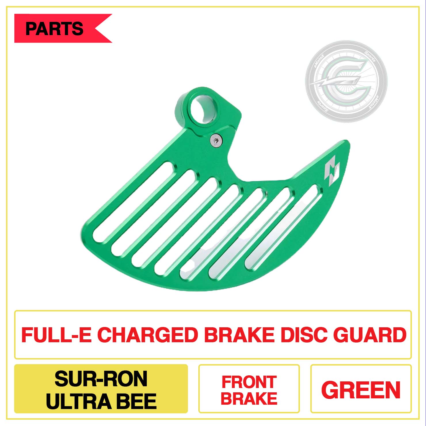 Full-E Charged Brake Disc Guard Sur-Ron Ultra Bee Front Brake Multi Colour Green | eMotoX Sports