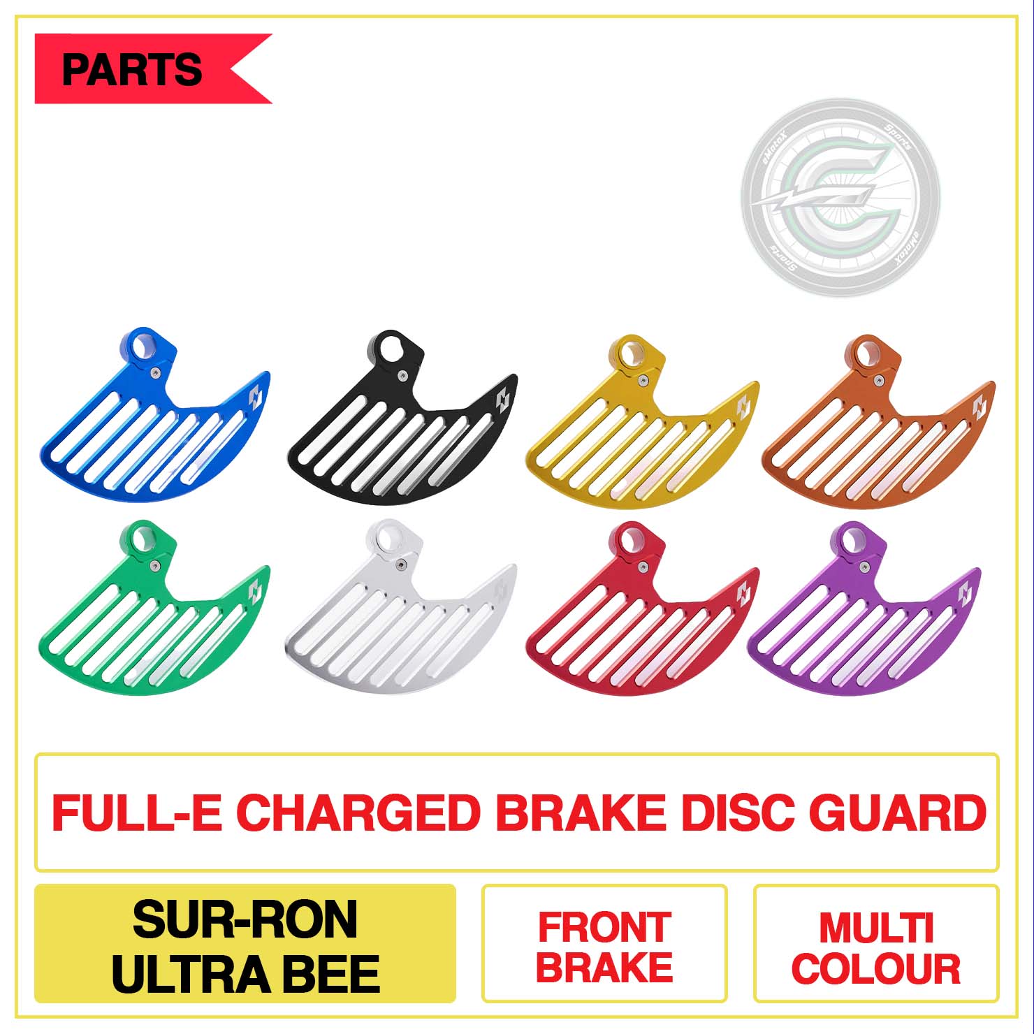 Full-E Charged Brake Disc Guard Sur-Ron Ultra Bee Front Brake Multi Colour | eMotoX Sports