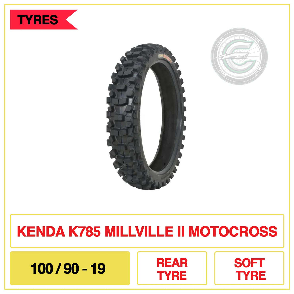 Kenda K785 Millville II Motocross 100/90-19 Rear Tyre Soft Tyre | eMotoX Sports