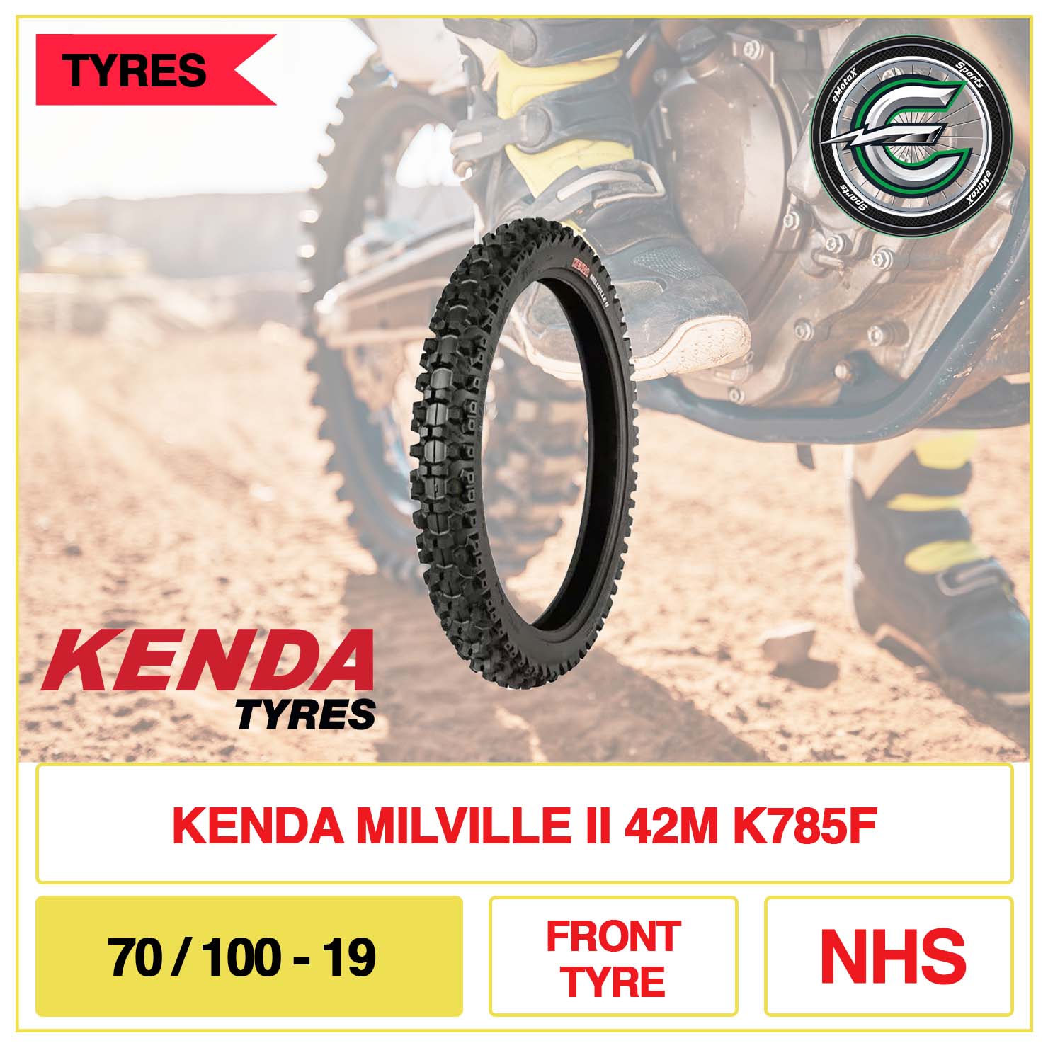 Kenda Milville II 42M K785F 70/100-19 Front Tyre NHS | eMotoX Sports