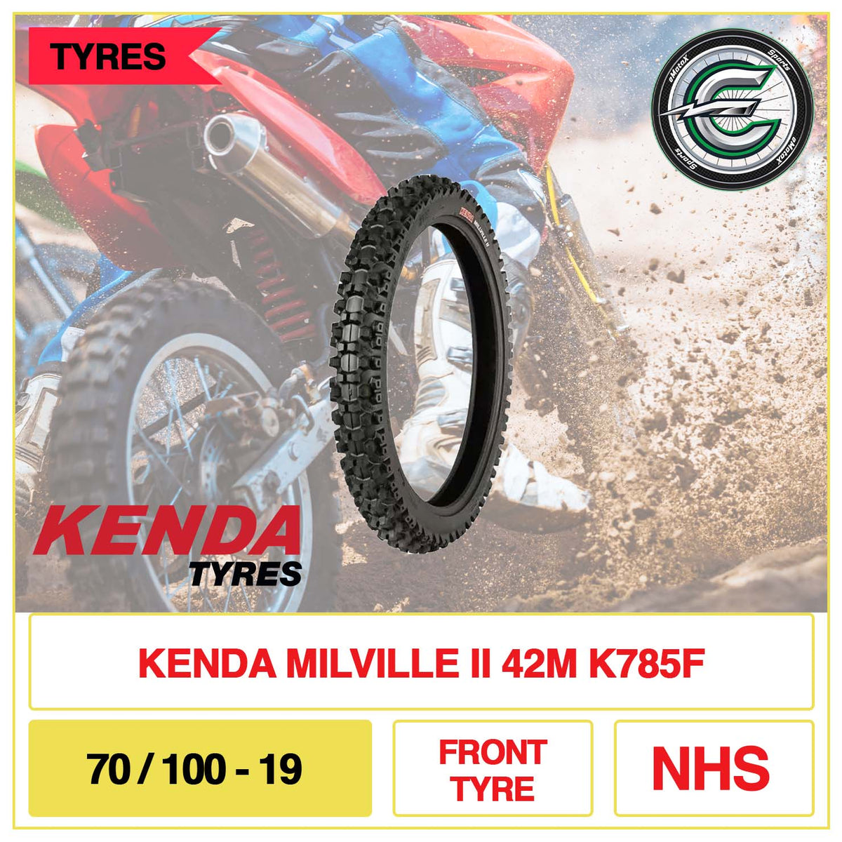 Kenda Milville II 42M K785F 70/100-19 Front Tyre NHS | eMotoX Sports