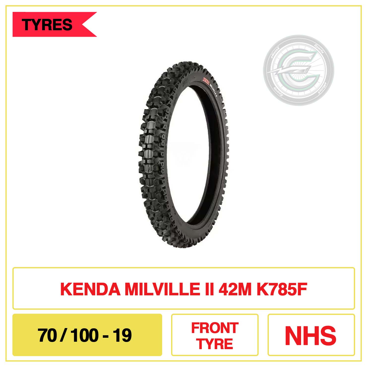 Kenda Milville II 42M K785F 70/100-19 Front Tyre NHS | eMotoX Sports