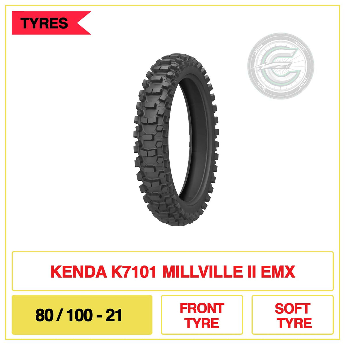 Kenda K7101 Millville II EMX 80/100-21 Front Tyre Soft | eMotoX Sports