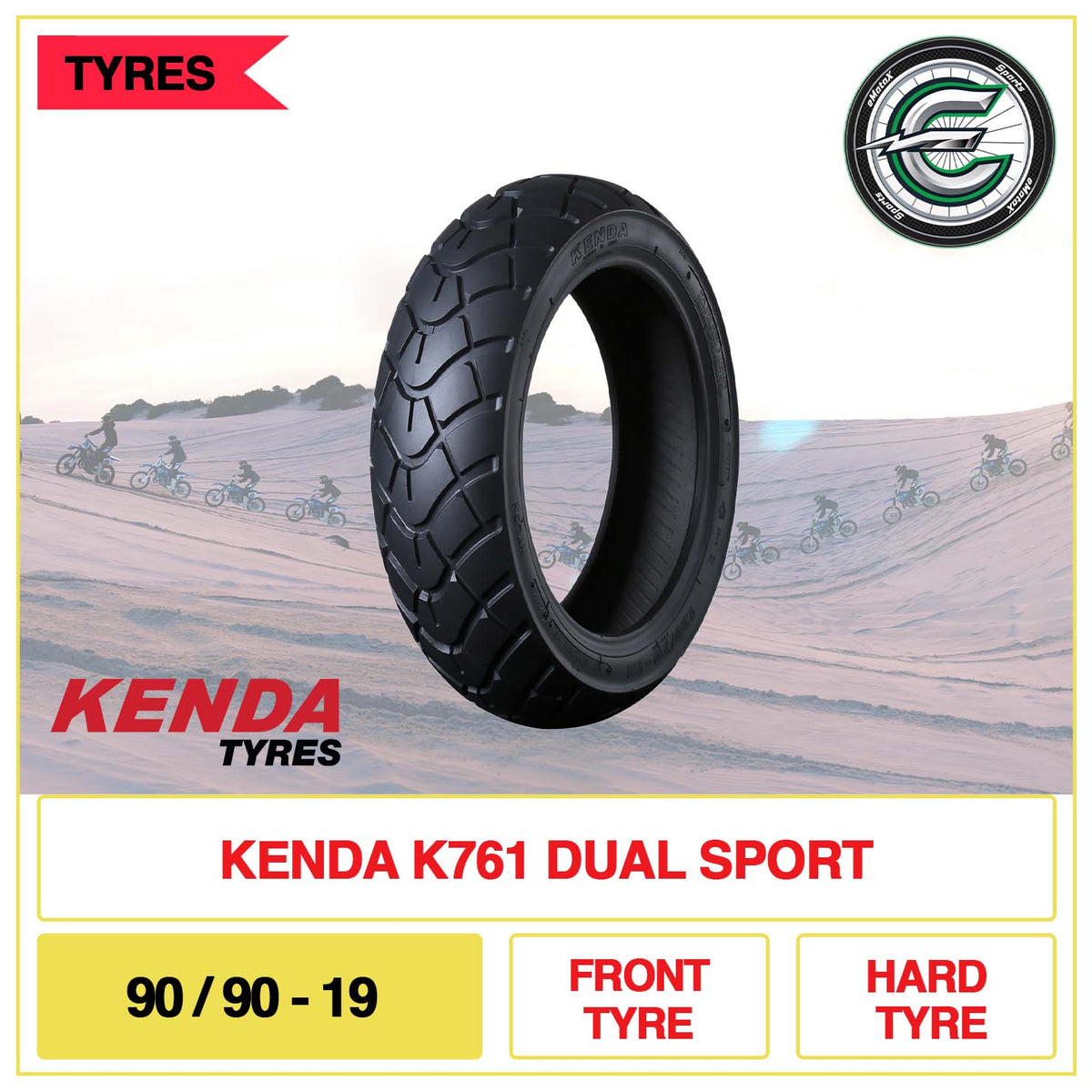 Kenda K761 Dual Sport 90/90-19 Front Tyre Hard Tyre | eMotoX Sports