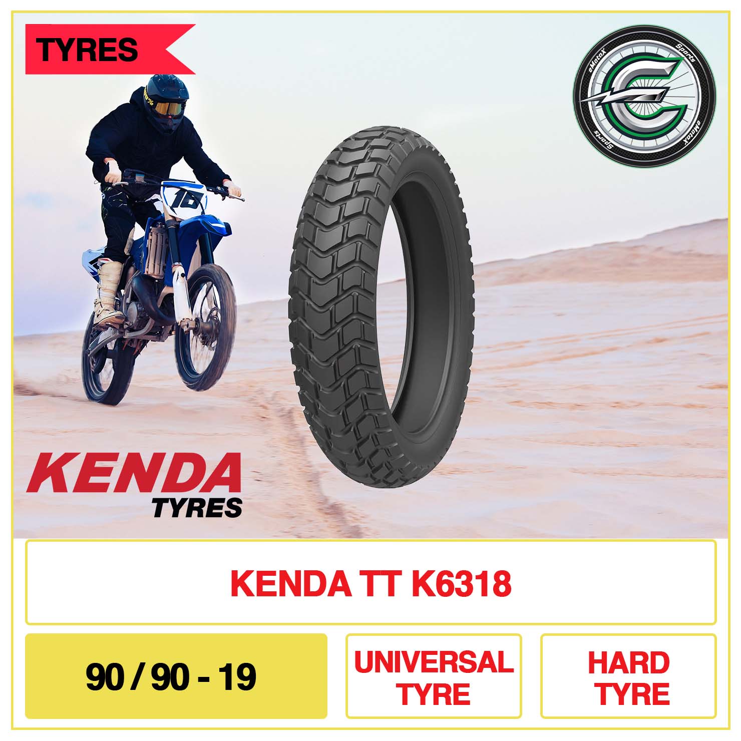 Kenda TT 90/90-19 52P K6318 Universal Tyre - Ready To Go Anywhere You Want To Go.