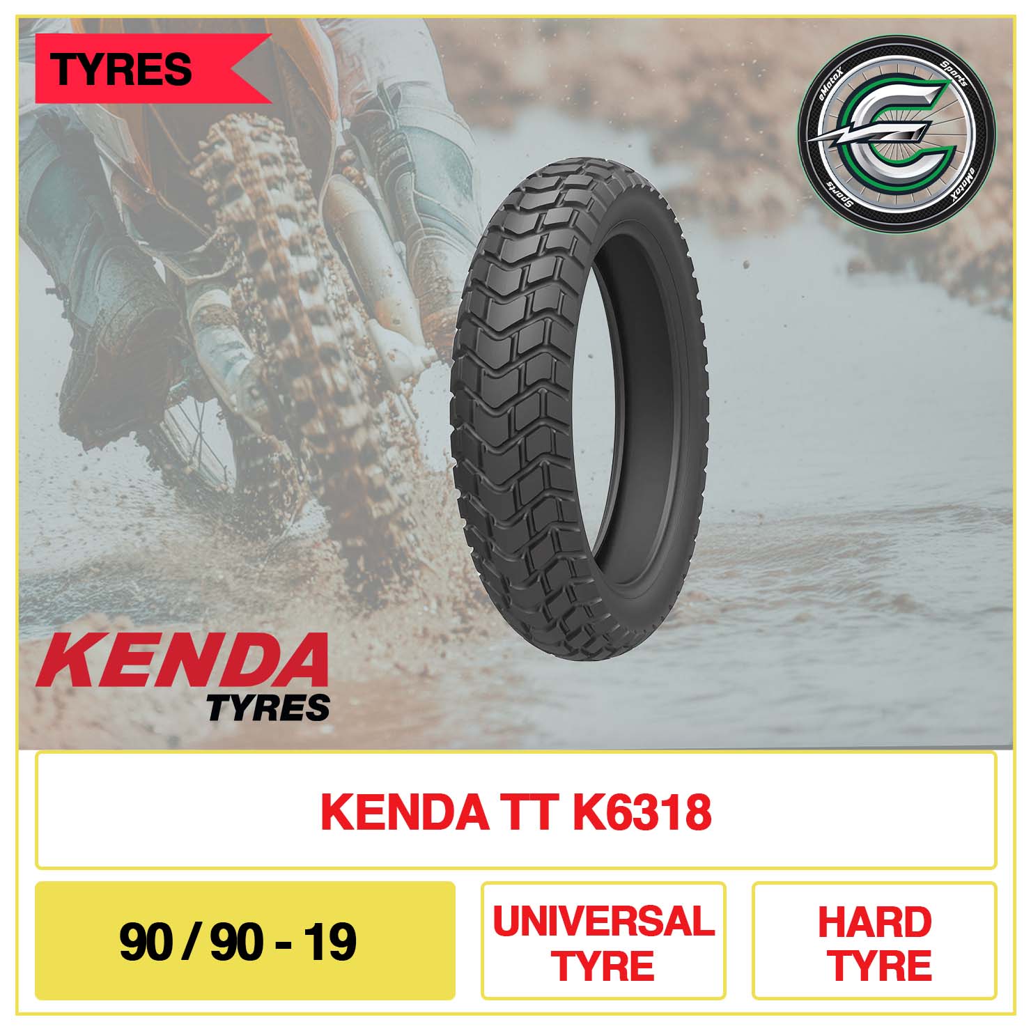 Kenda TT 90/90-19 52P K6318 Universal Tyre - Ready To Go Anywhere You Want To Go.