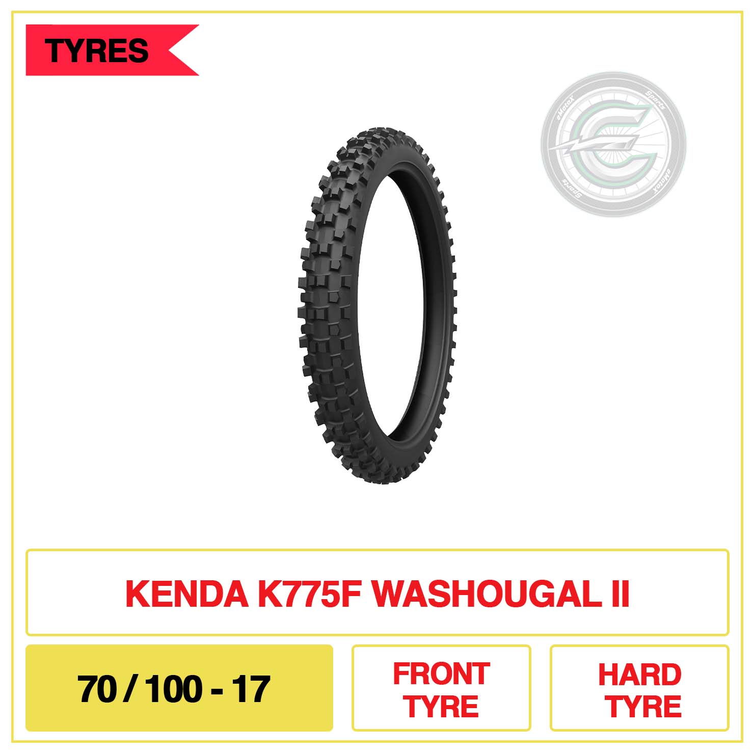 Neumático delantero Kenda 70/100-17 K775F Washougal II: la confianza y el control que necesitas para superar tus límites