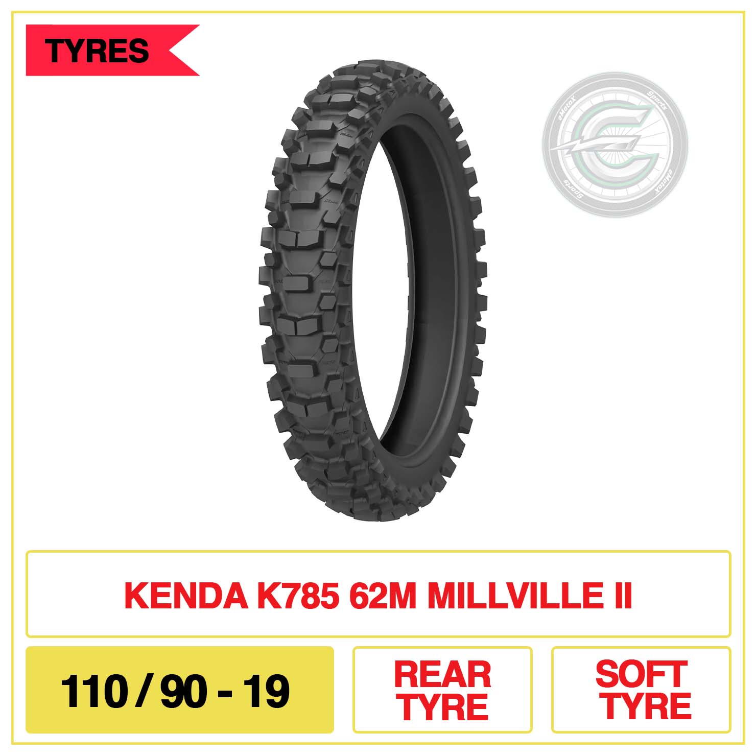 Kenda K785 62M MillvilleII 110/90-19 Rear Tyre Soft Tyre | eMotoX Sports