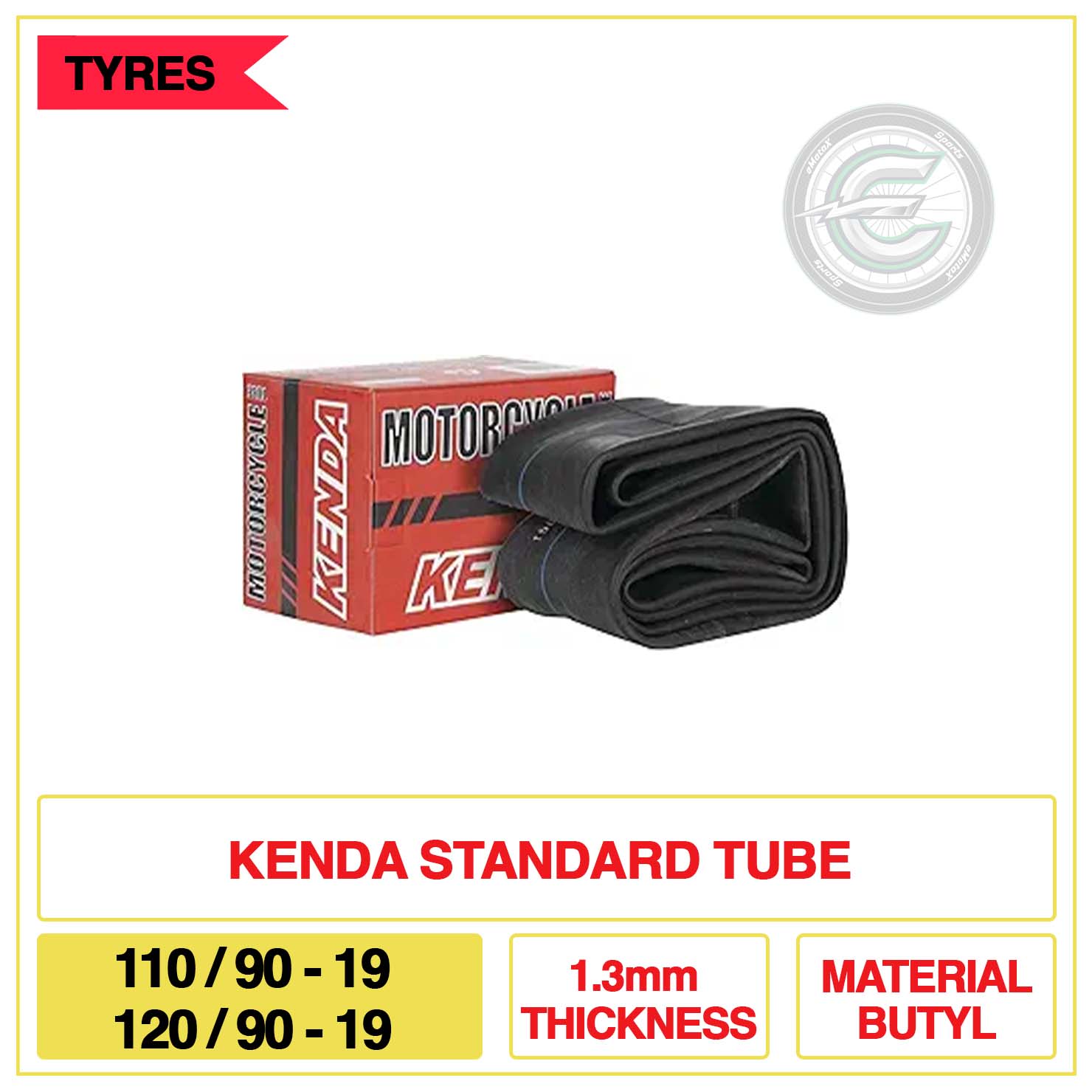 Kenda Tube Standard Tube 110/90-19 and 120/90-19 1.3mm Thickness Material Butyl | eMotoX Sports