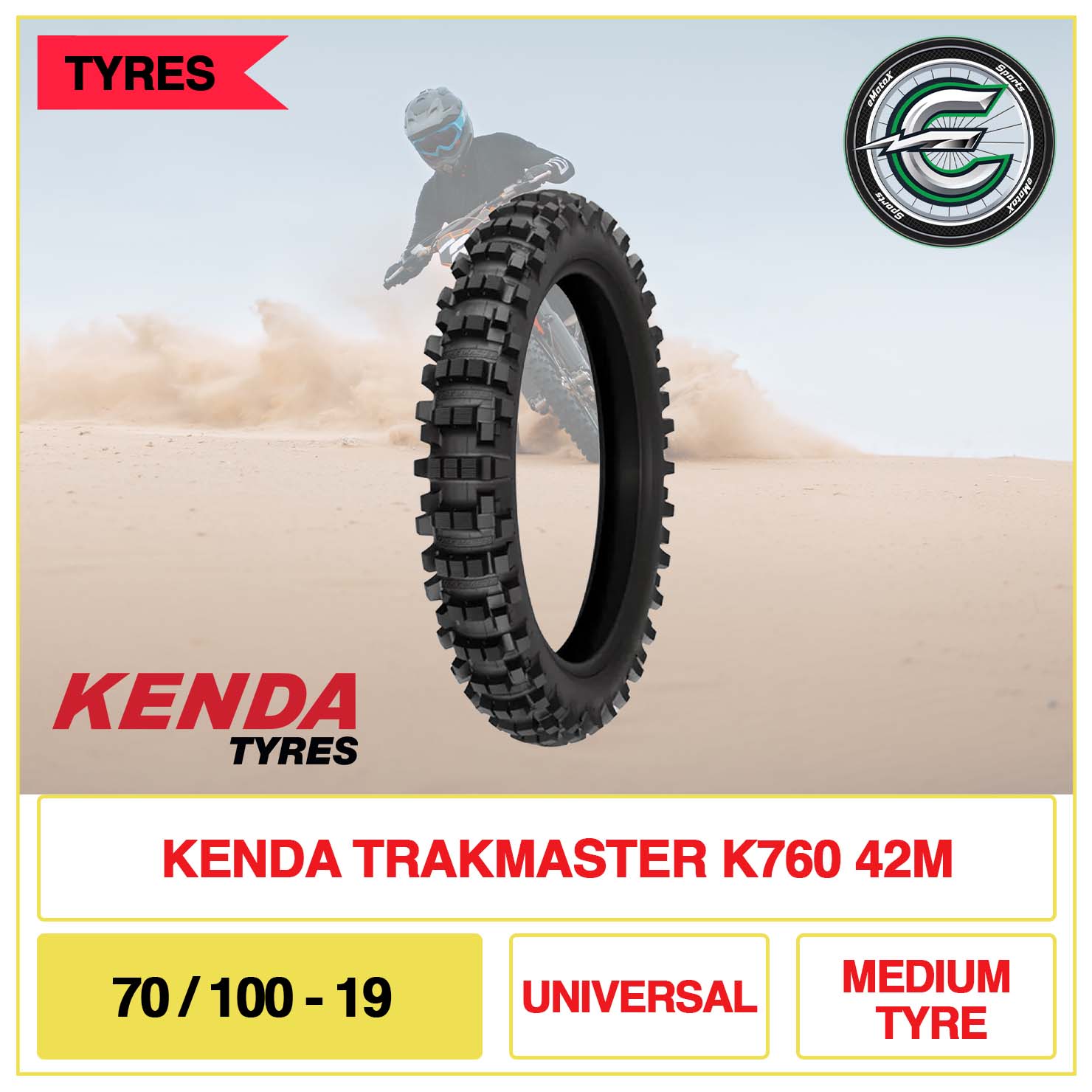 Kenda Trackmaster K760 42M 70/100-19 Universal Medium Tyre | eMotoX Sports