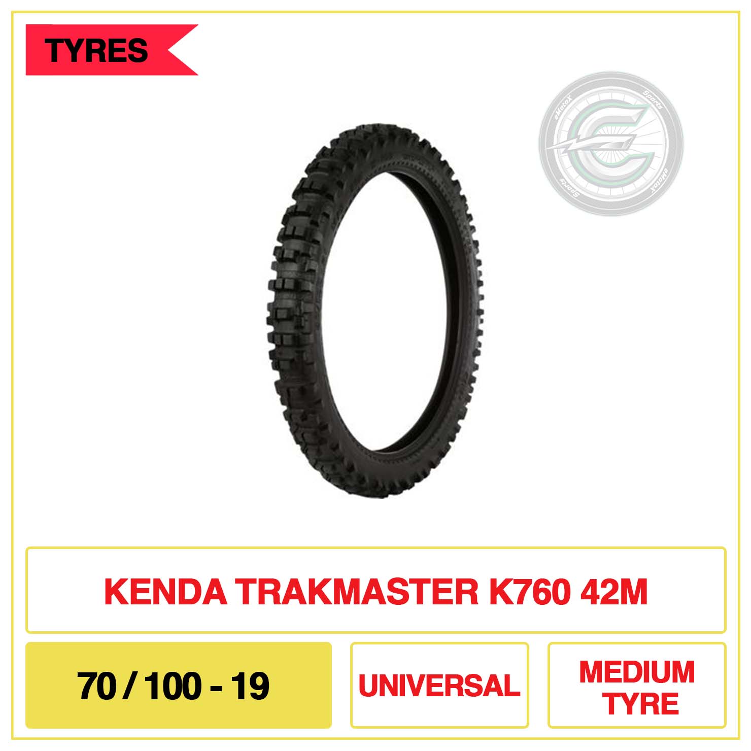Kenda Trakmaster K760 42M 70/100-19 DOT Universal Medium Tyre | eMotoX Sports