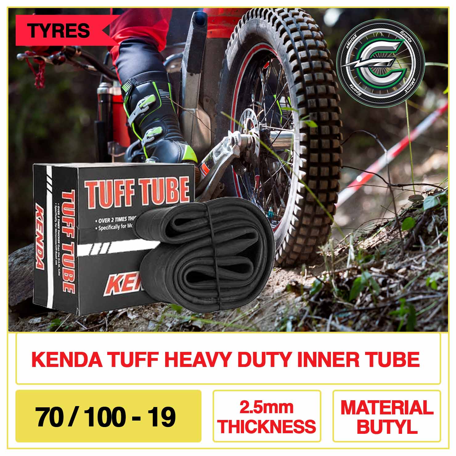 Kenda Tuff Tube Heavy Duty Inner Tube 70/100-19 | eMotoX Sports