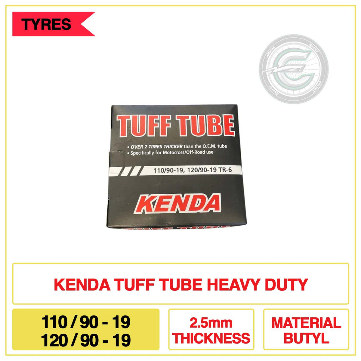 Kenda Tuff Tube Heavy Duty 110/90-19 & 120/90-19 2.5mm Thickness Material Butyl | eMotoX Sports