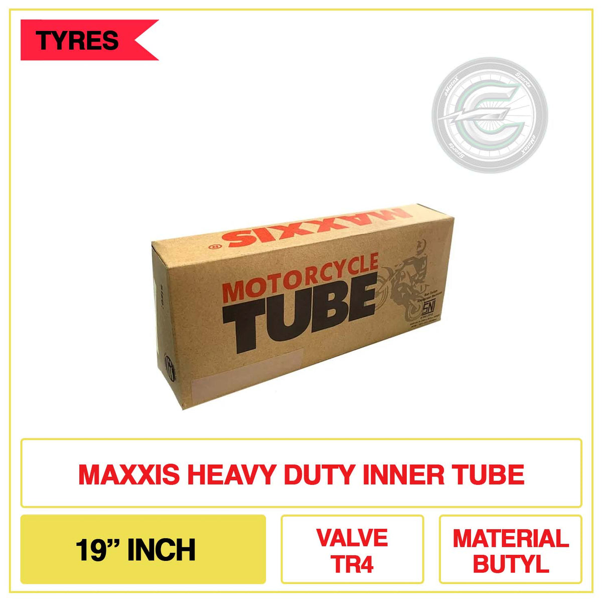 Maxxis Heavy Duty Inner Tube 19" Inch Valve TR4 Material Butyl | eMotoX Sports