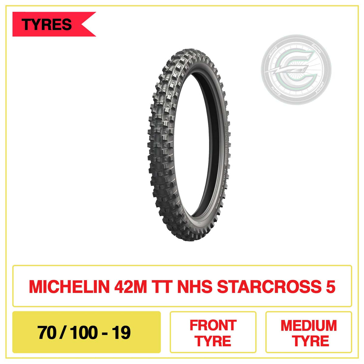 Michelin 42M TT HNS Starcross 5 70/100-19 Front Tyre Medium Tyre | eMotoX Sports