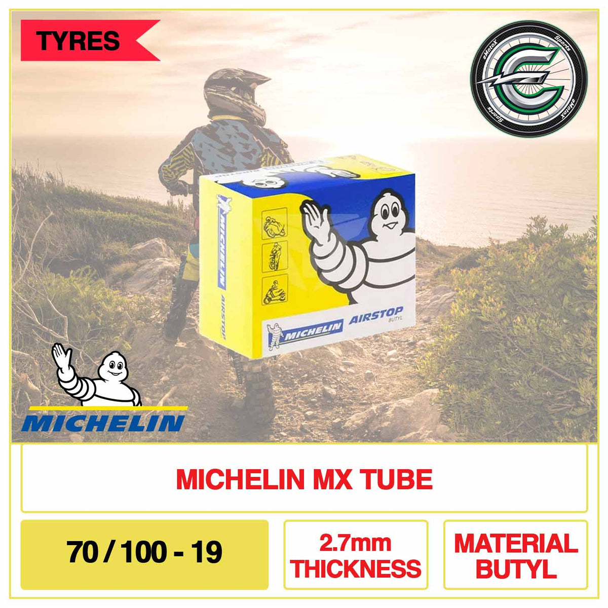 Michelin MX Tube 70/100-19 2.7mm Thickness Material Butyl | eMotoX Sports