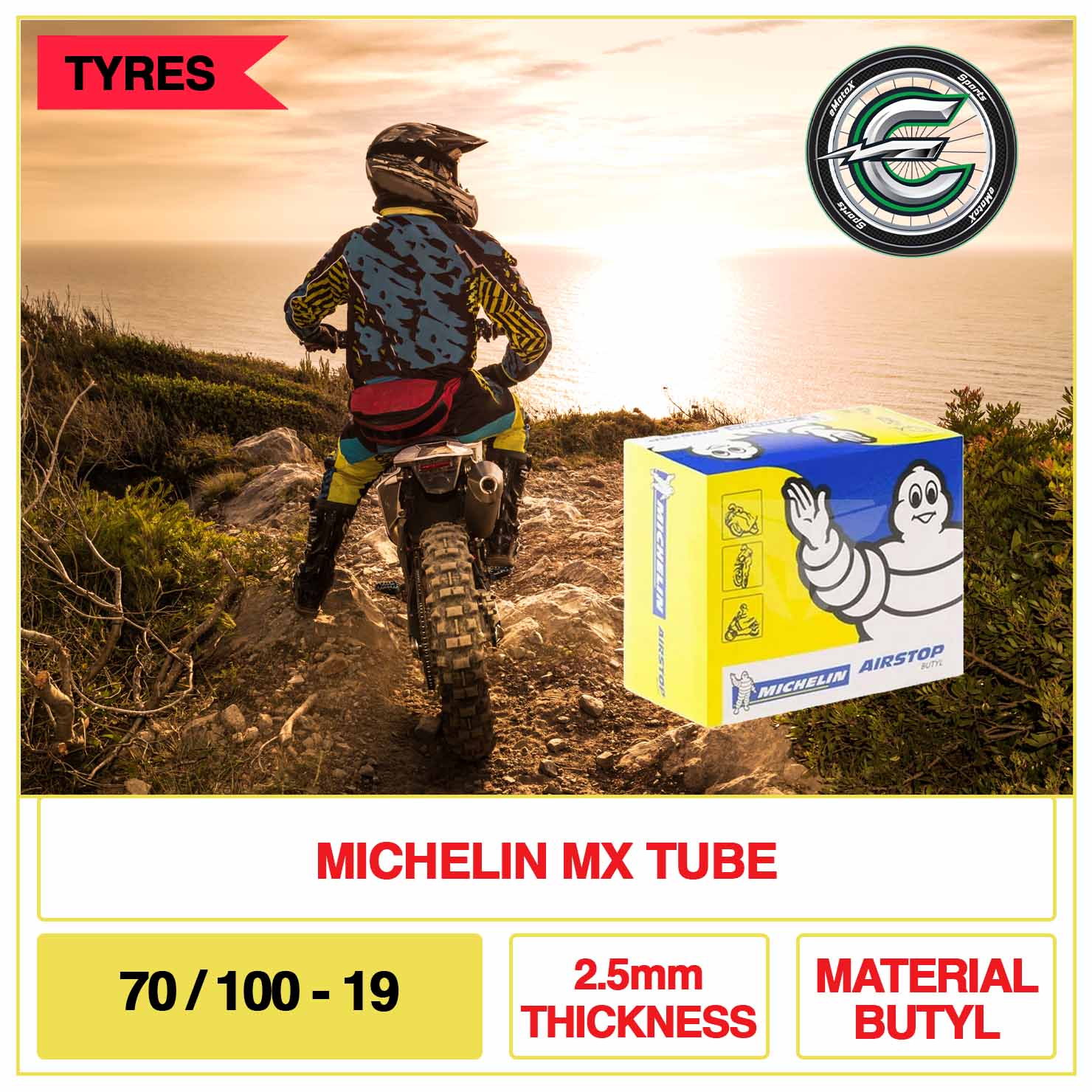 Michelin 70/100-19 Reinforced Heavy Duty 19 Inch 2.5mm | eMotoX Sports