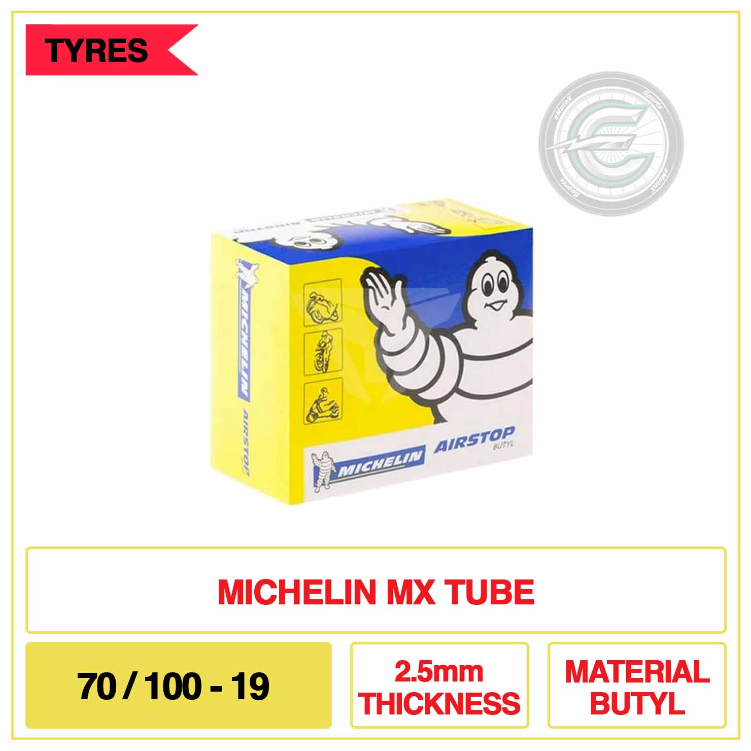 Michelin 70/100-19 Reinforced Heavy Duty 19 Inch 2.5mm | eMotoX Sports