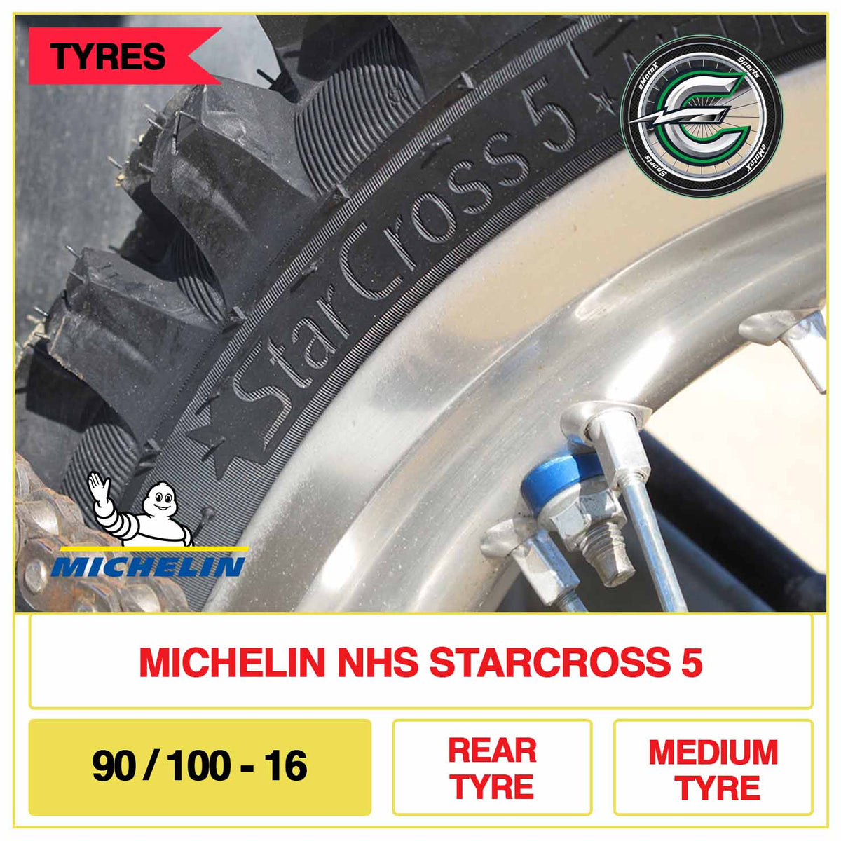 Michelin NHS Starcross 5 90/100-16 Rear Tyre Medium Tyre | eMotoX Sports