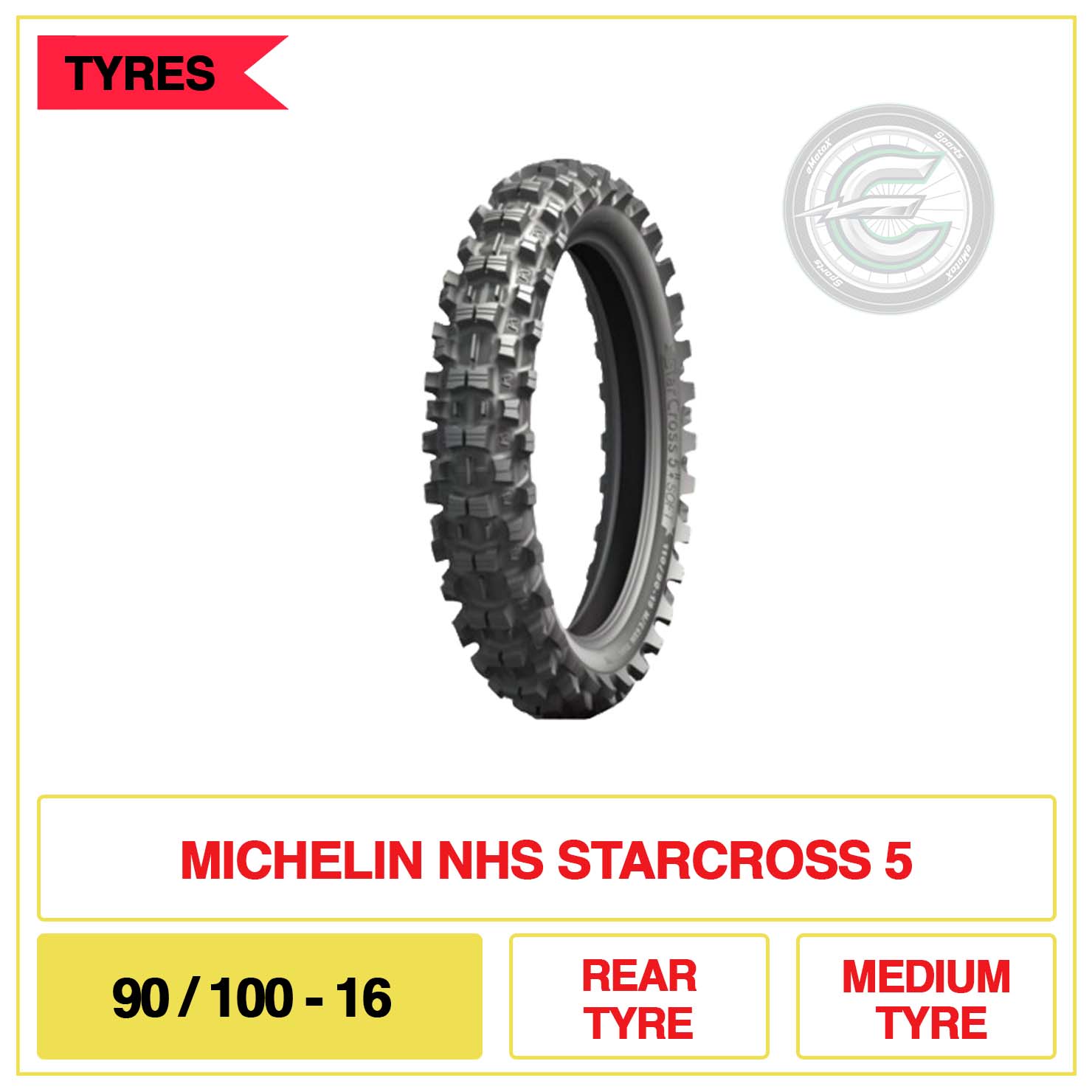 Michelin NHS Starcross 5 90/100-16 Rear Tyre Medium Tyre | eMotoX Sports