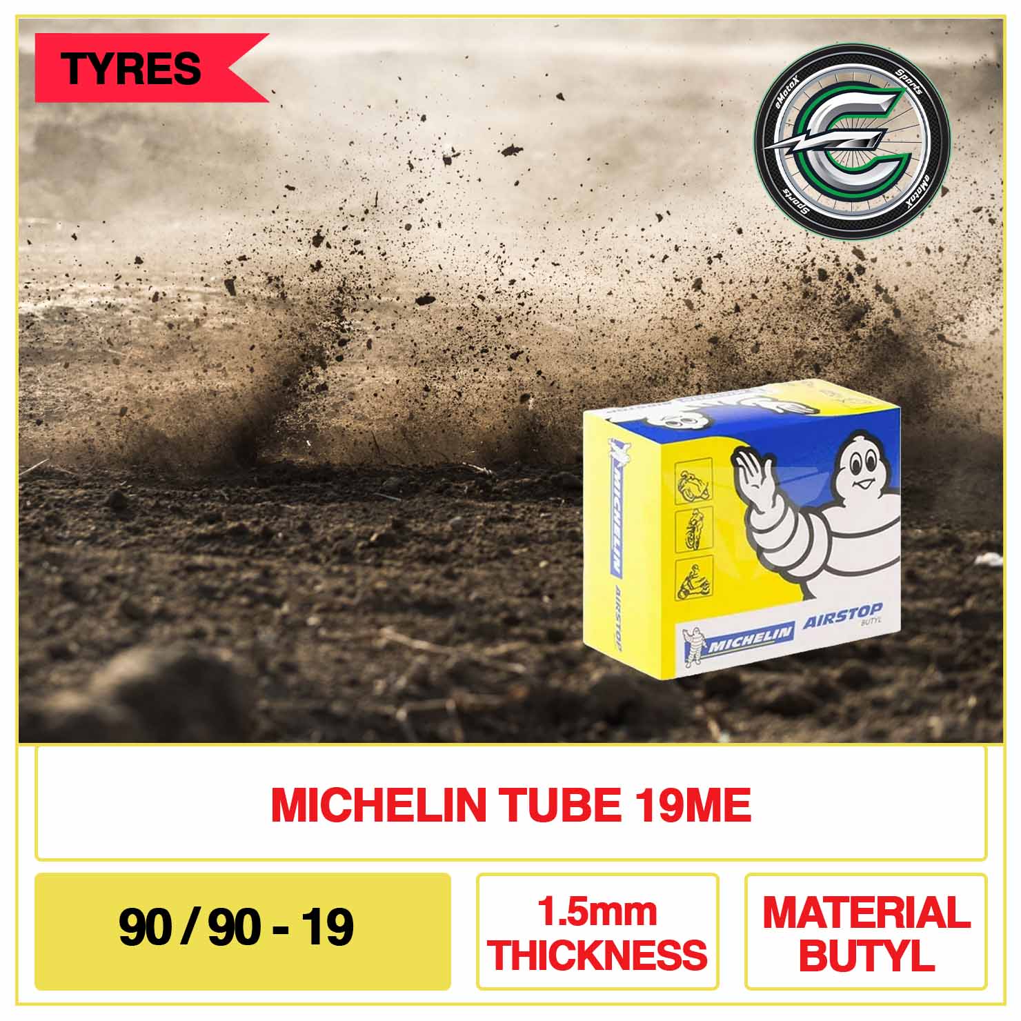 Michelin Tube 19ME 90/90-19 1.5mm Thickness Material Butyl | eMotoX Sports
