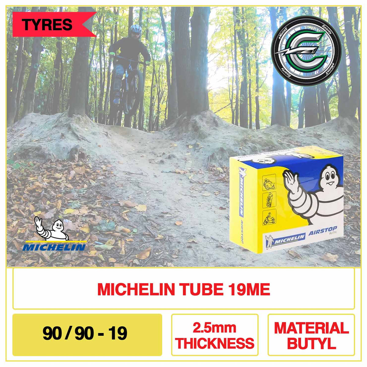 Michelin Tube 19ME 90/90-19 2.5mm Thickness Material Butyl  Adventure | eMotoX Sports