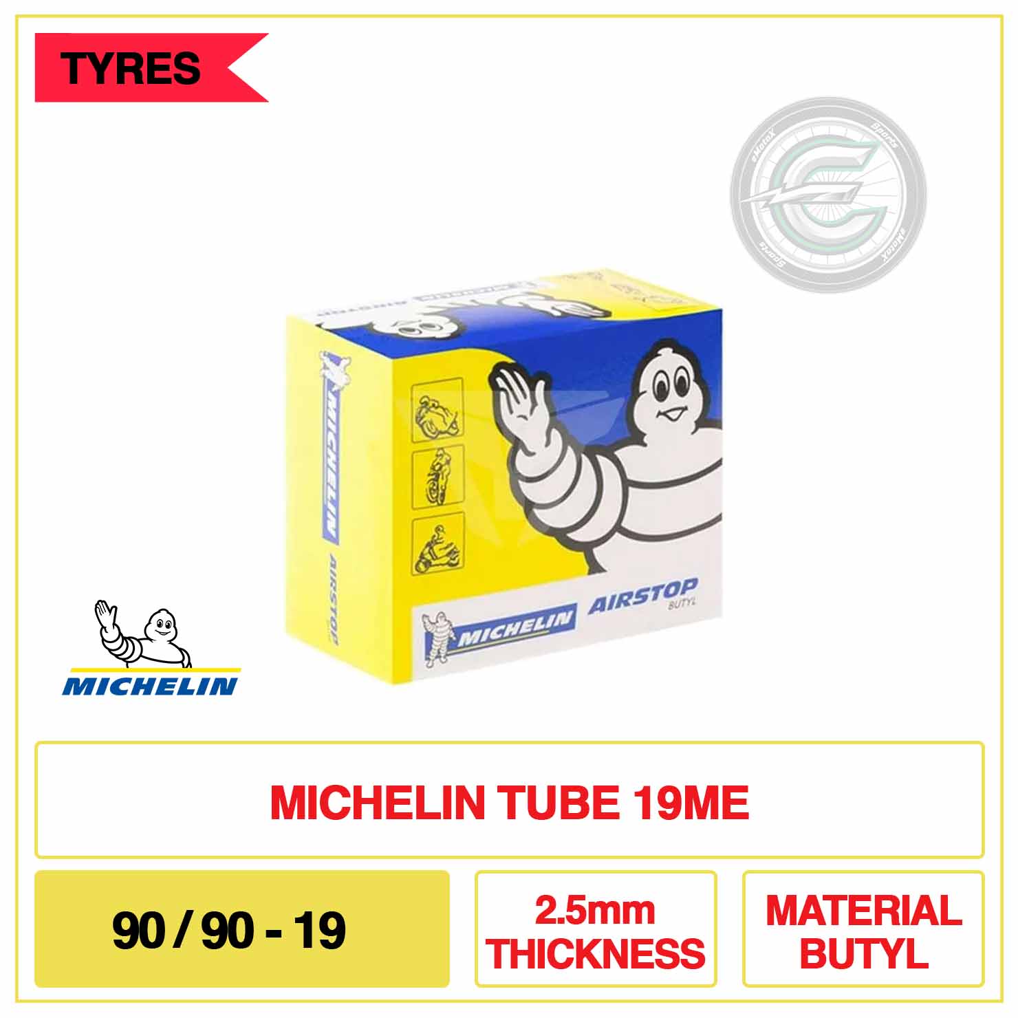 Michelin Tube 19ME 90/90-19 2.5mm Thickness Material Butyl | eMotoX Sports