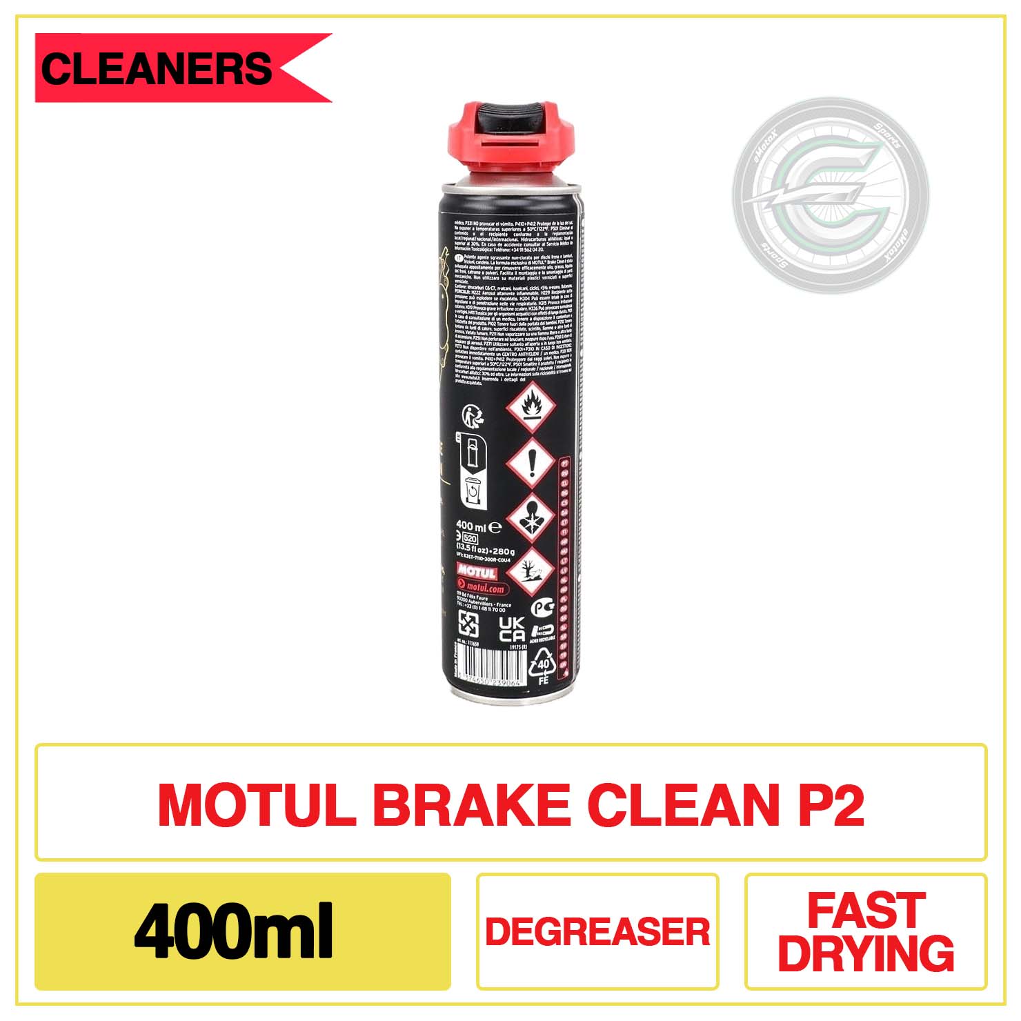 Motual Brake Clean P2 400ml Degreaser Fast Drying | eMotoX Sports