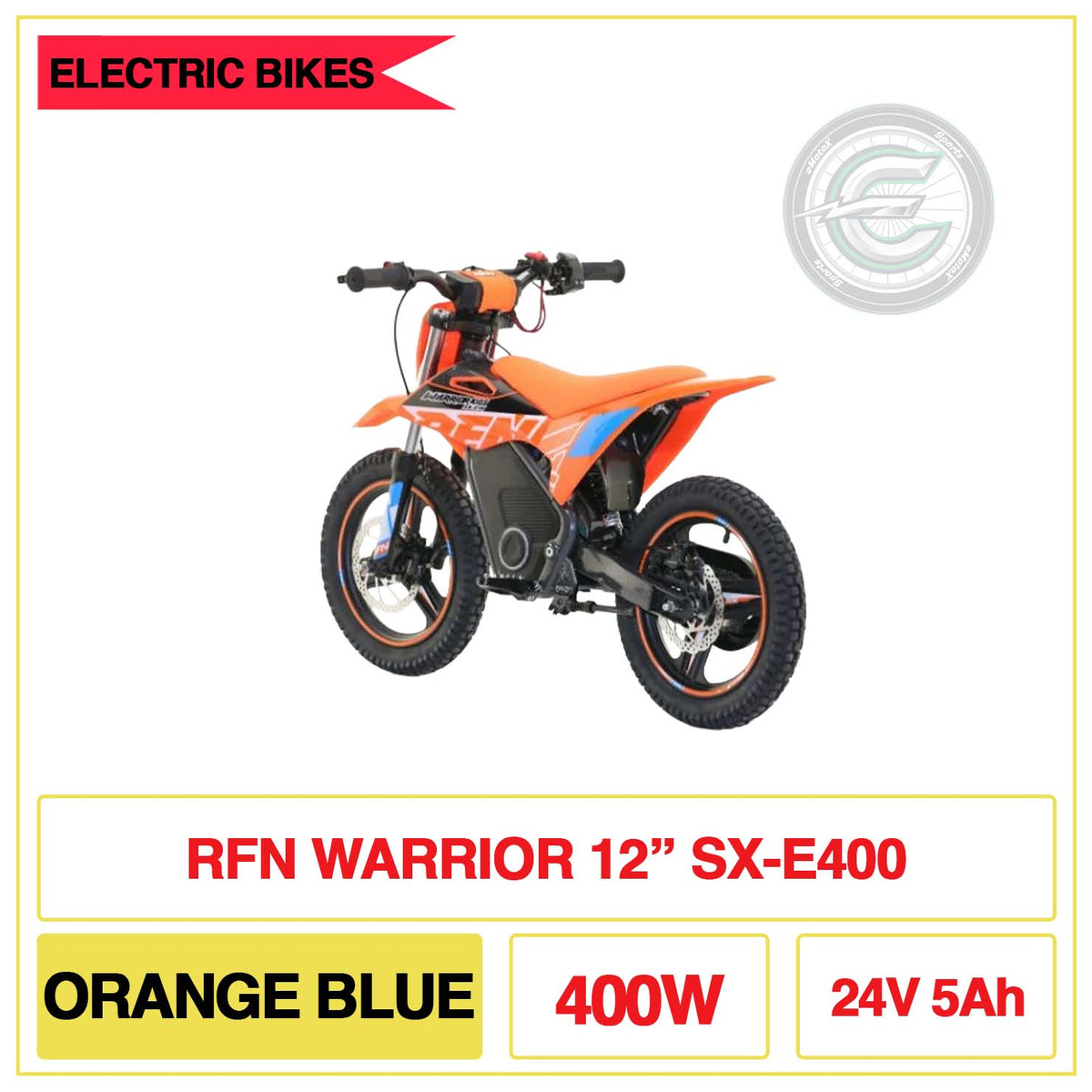 RFN Warrior 12"SX-E400 Orange Blue 400W 24V 5Ah | eMootX Sports