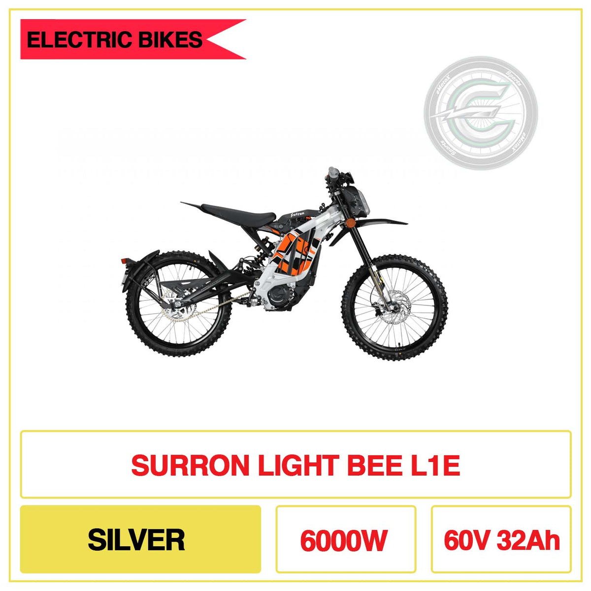Surron Light Bee L1E Electric Bike Silver | eMotoX Sports