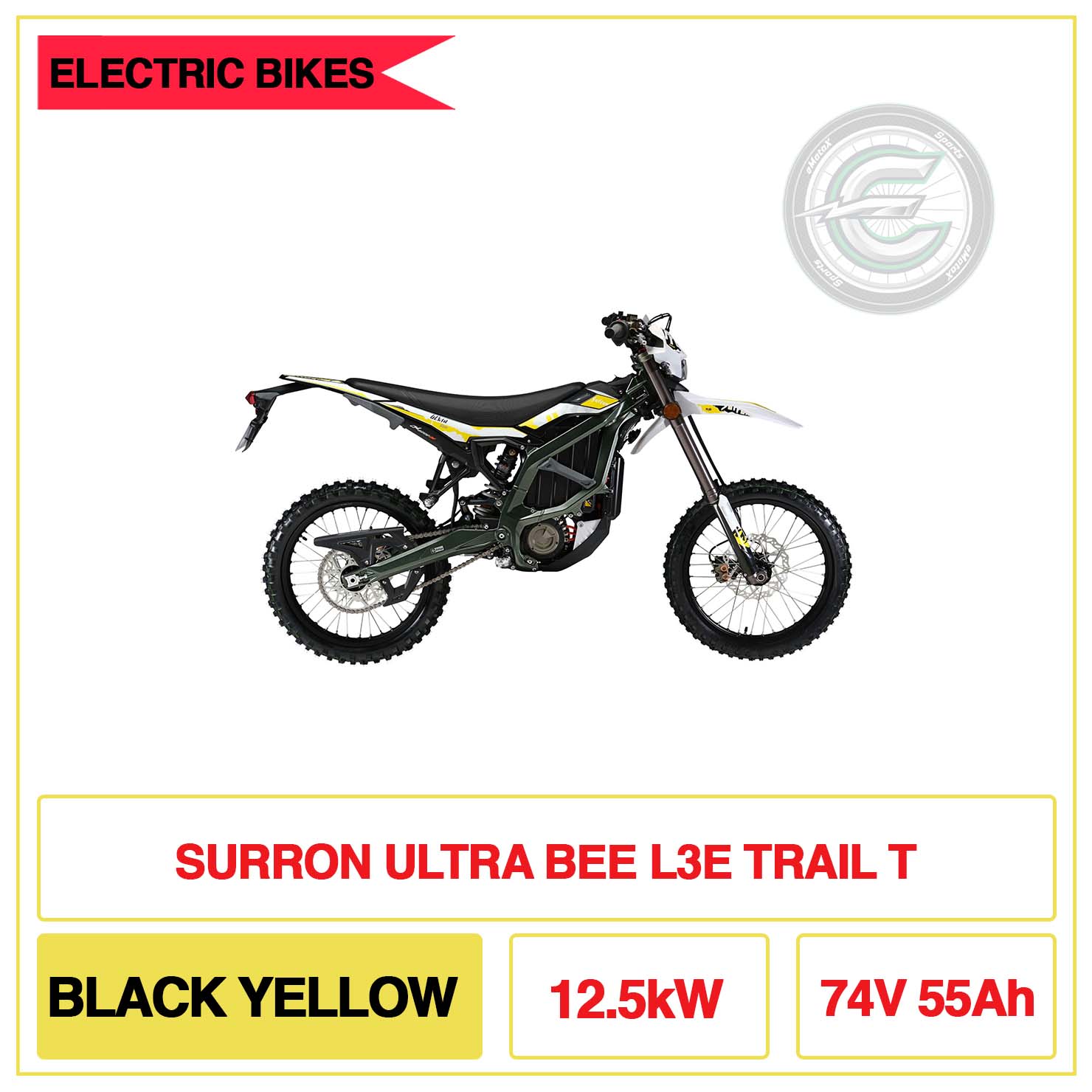 Surron Ultra Bee L3E Trail T Electric Bike Black Yellow | eMotoX Sports