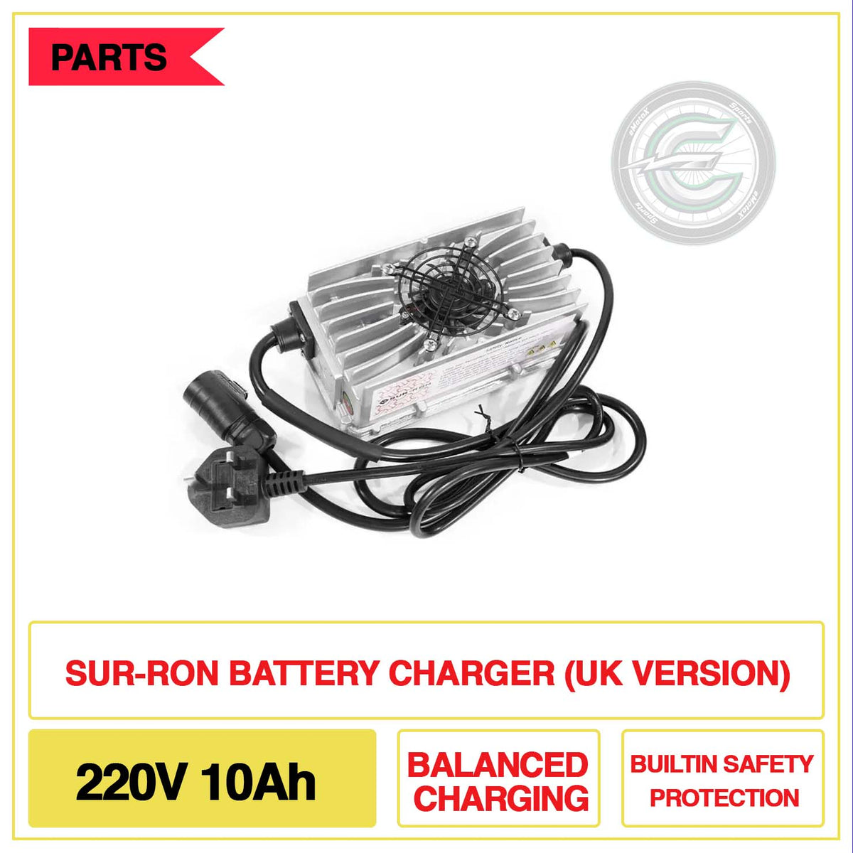 Sur-Ron Battery Charger (UK Version) 220V 10Ah Balanced Charging Builtin Safety Protection | eMotoX Sports