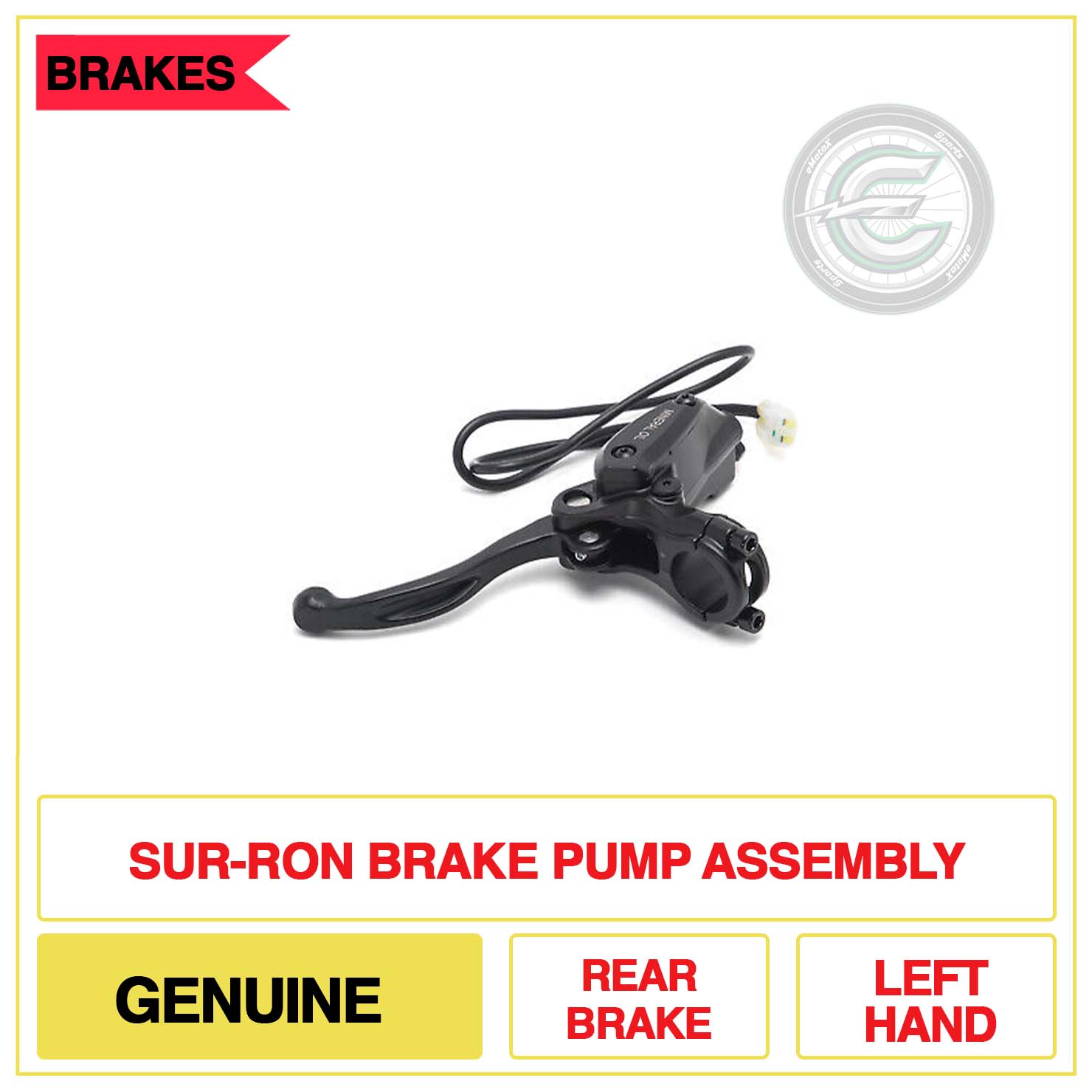 Sur-Ron Brake Pump Assembly Genuine Rear Brake Left Hand | eMotoX Sports