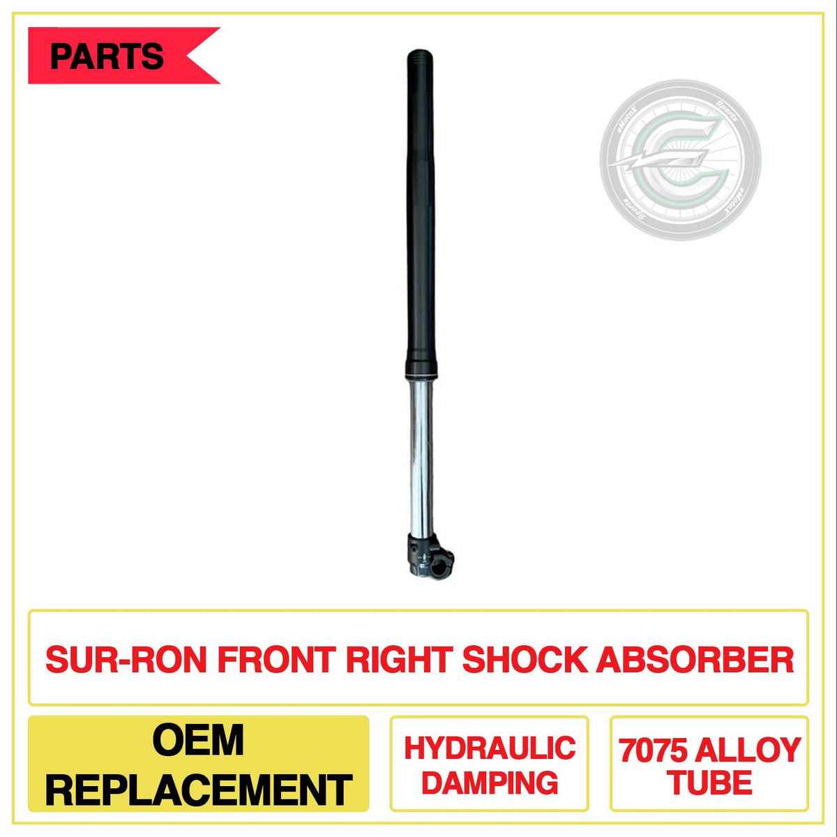 Sur-Ron Front Right Shock Absorber OEM Replacement Hydraulic Damping 7075 Alloy Tube | eMotoX Sports