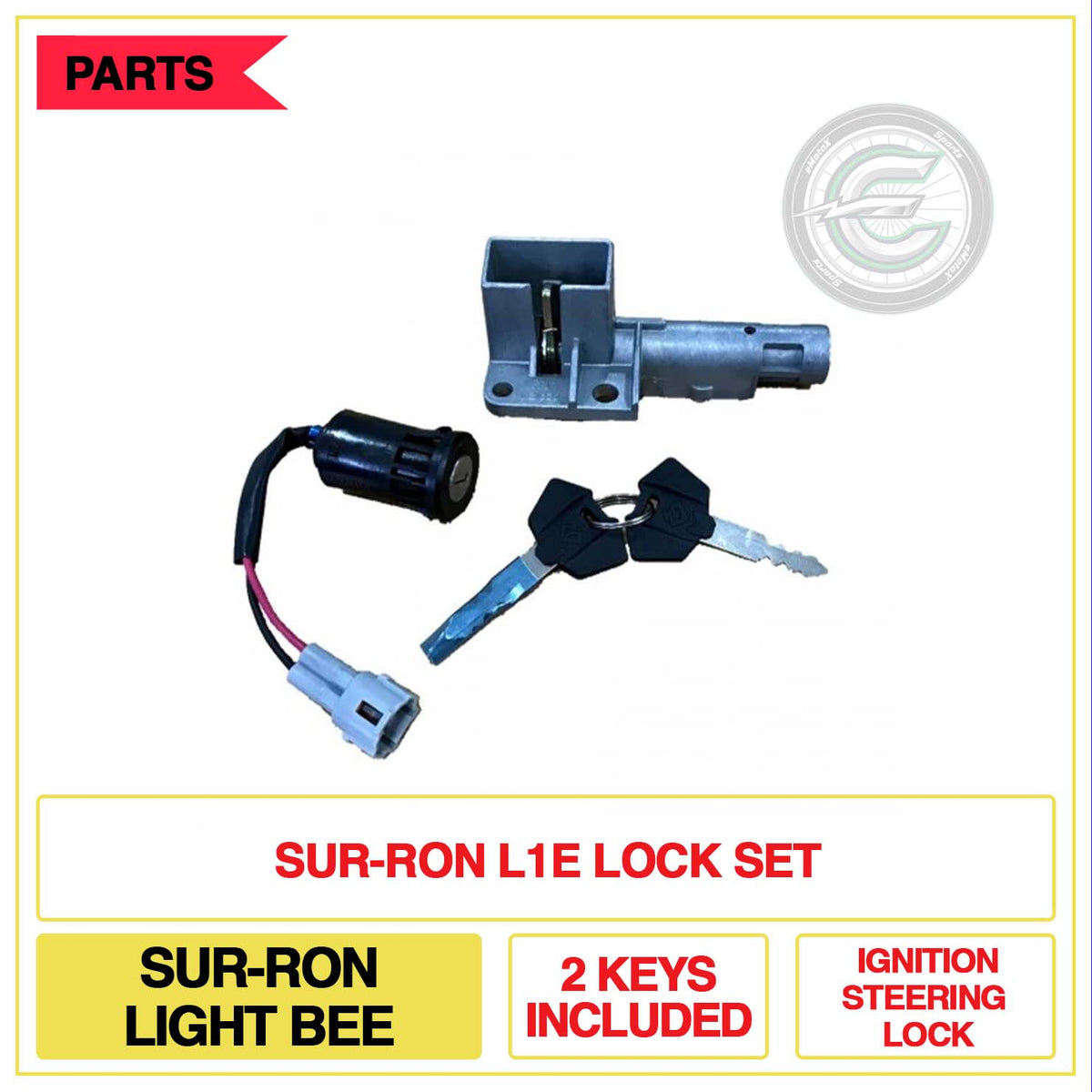 Sur-Ron L1E Lock Set Sur-Ron Light Bee 2 Keys Included Ignition Steering Lock | eMotoX Sports