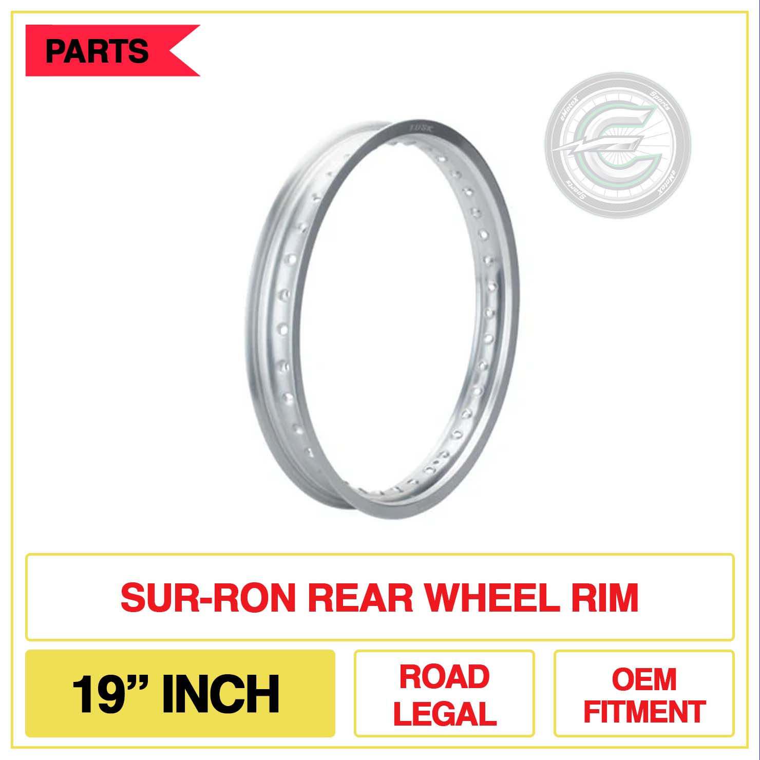 Sur-Rom Rear Wheel Rim 19" Inch Road Legal OEM Fitment | eMotoX Sports