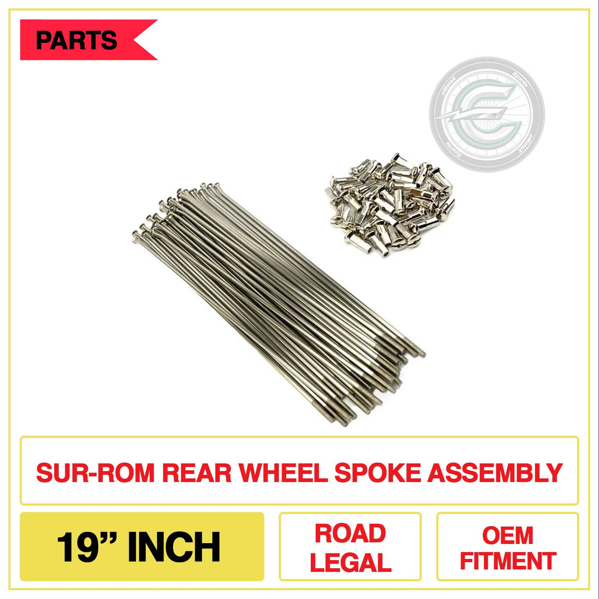 Sur-Ron Rear Wheel Spoke Assembly 19" Inch Road Legal OEM Fitment | eMotoX Sports