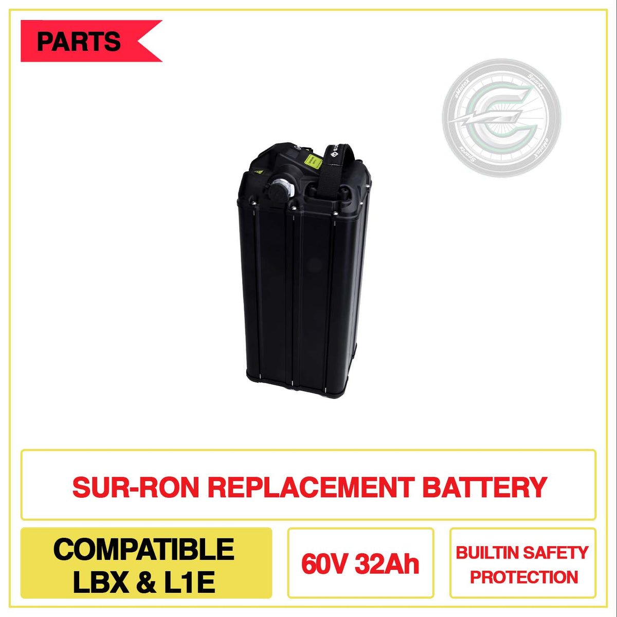 Sur-Ron Replacement Battery Compatible LBX & L1E 60V 32Ah Builtin Safety Protection | eMotoX Sports