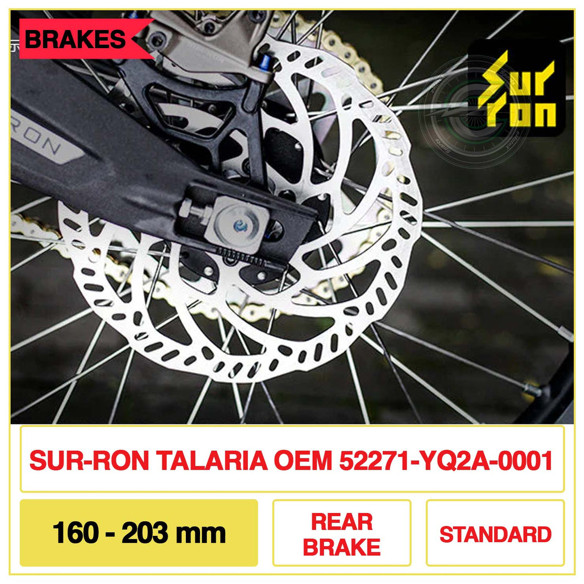 EBC Brake Disc 160-203 mm Rear Brake Standard 52271-YQ2A-0001 | eMotoX Sports
