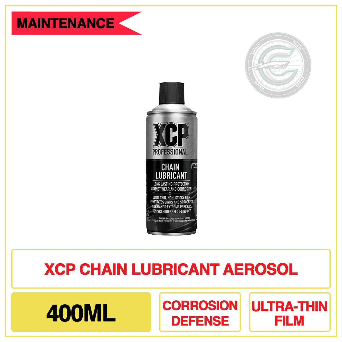 XCP Chain Lubricant Aerosol 400ml Corrosion Defense Ultra-Thin Film | eMotoX Sports