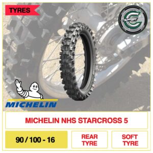 Michelin NHS Starcross 5 rear motocross tyre 90/100-16 for soft terrain off-road riding | eMotoX Sports