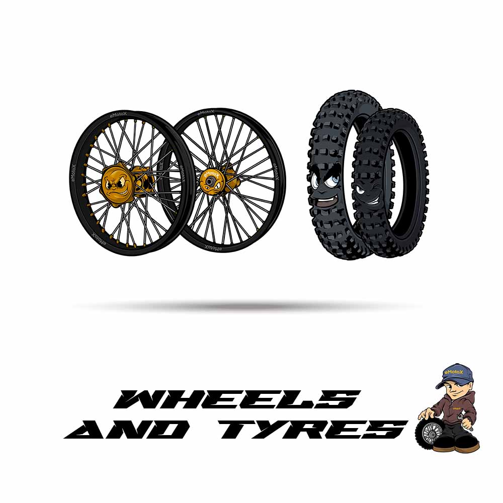 Electric dirt bike wheels and tyres for off road motocross riding from eMotoX Sports