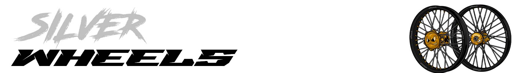 Silver wheel service banner showing bicycle wheel inspection, truing, and spoke adjustment - eMotoX Sports