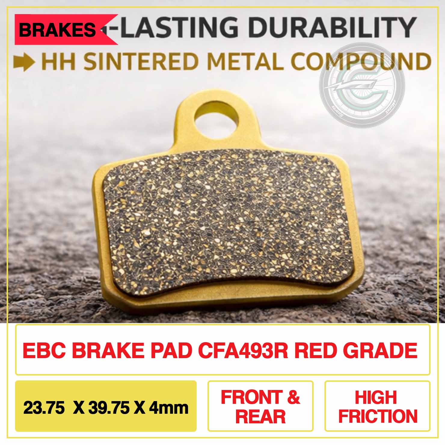 EBC CFA493HH brake pads red grade sintered compound for Sur-Ron brake upgrade