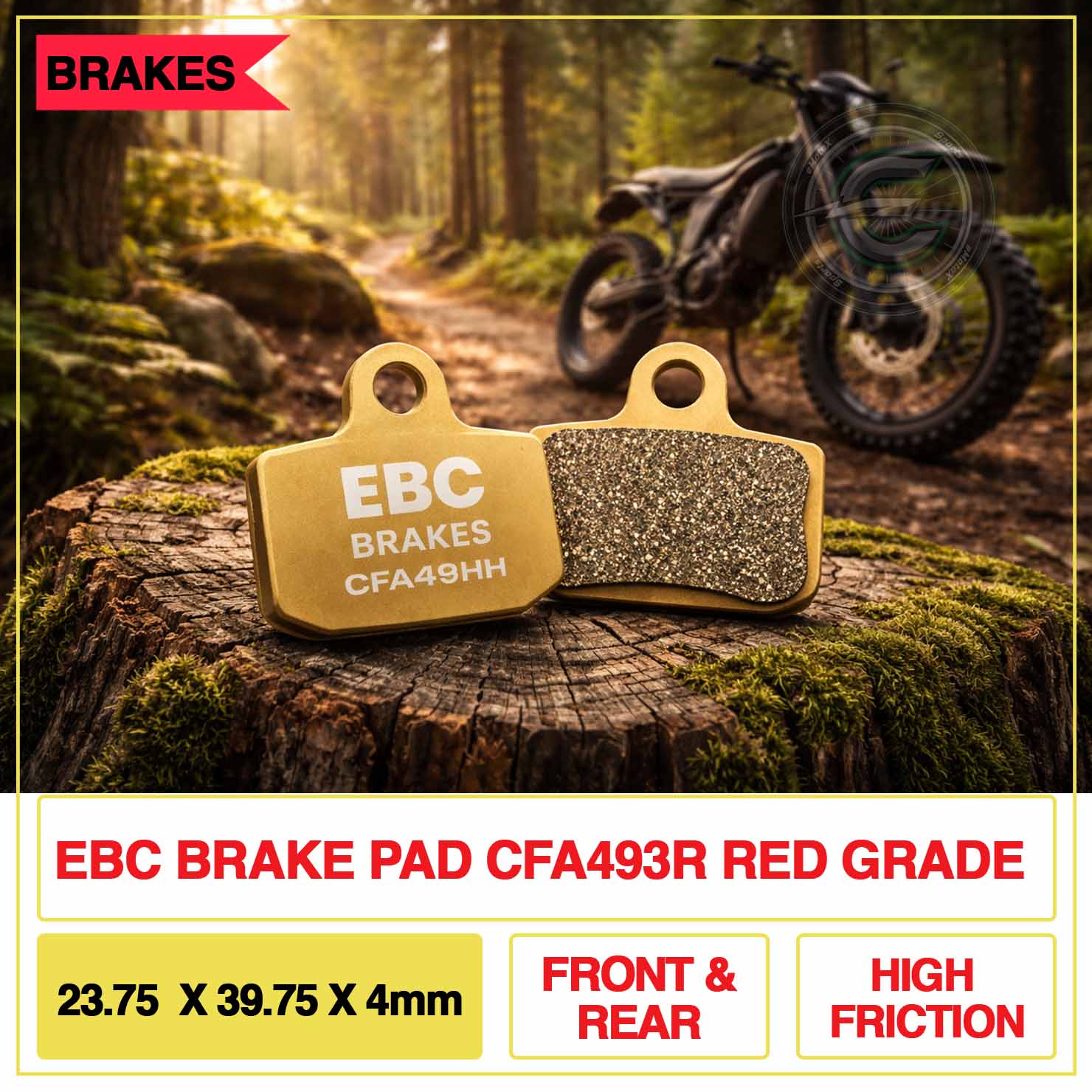 Sintered brake pads Sur-Ron EBC CFA493HH high performance braking